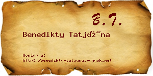 Benedikty Tatjána névjegykártya